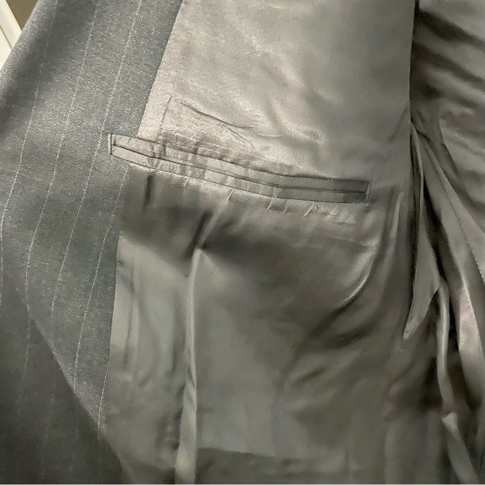 Brooks Brothers 346 Gray Pinstripe Stretch Wool Blazer  Size 46R